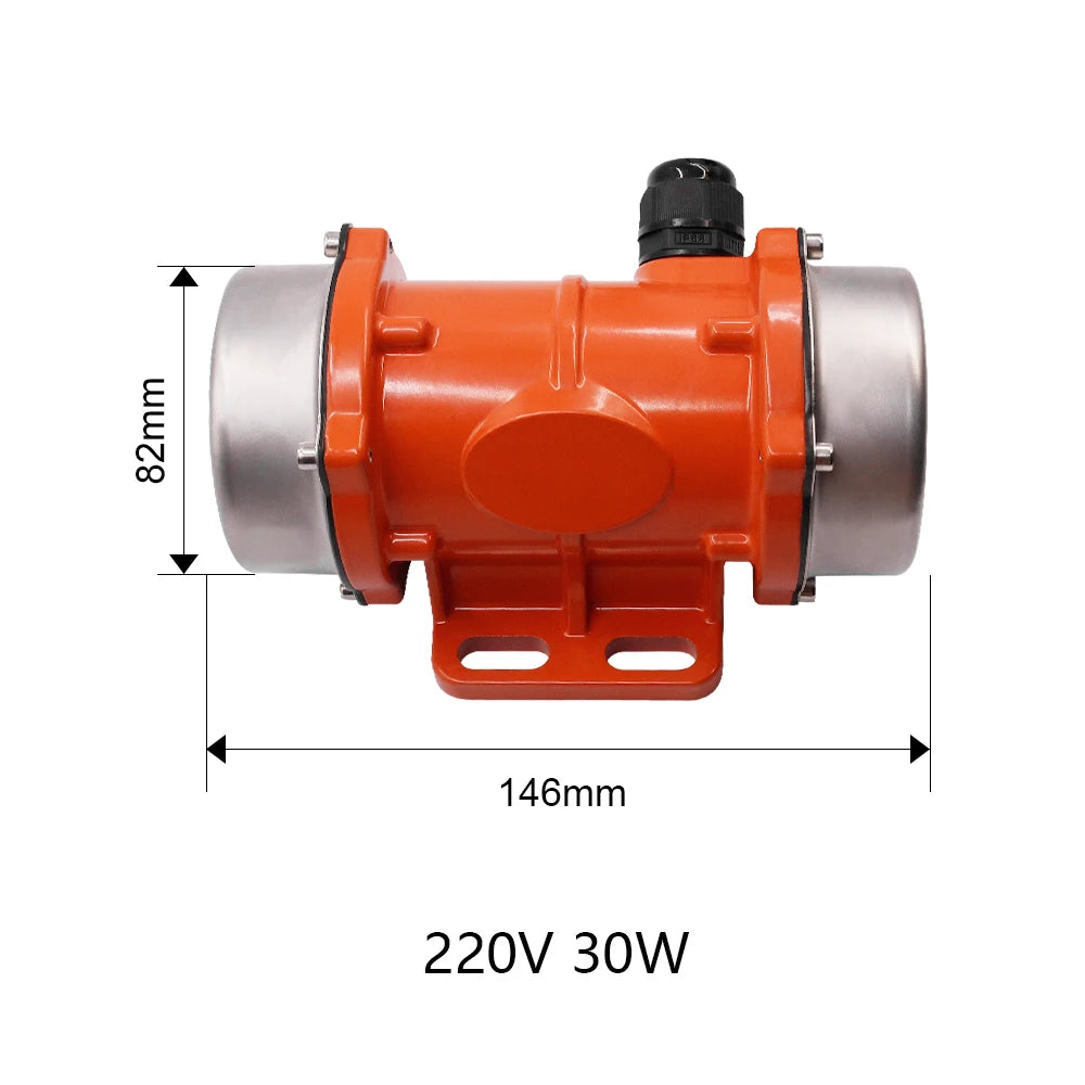 Electric Vibrator Motor 30W 50W Single Phase Aliminium Alloy Waterproof Vibration Motor for filter food grain gravel concrete
