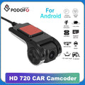 Podofo Dash Cam ADAS Car DVR  720P ADAS Dashcam DVRs Video HD USB TF Card Auto Recorder for Android Multimedia Player DVD