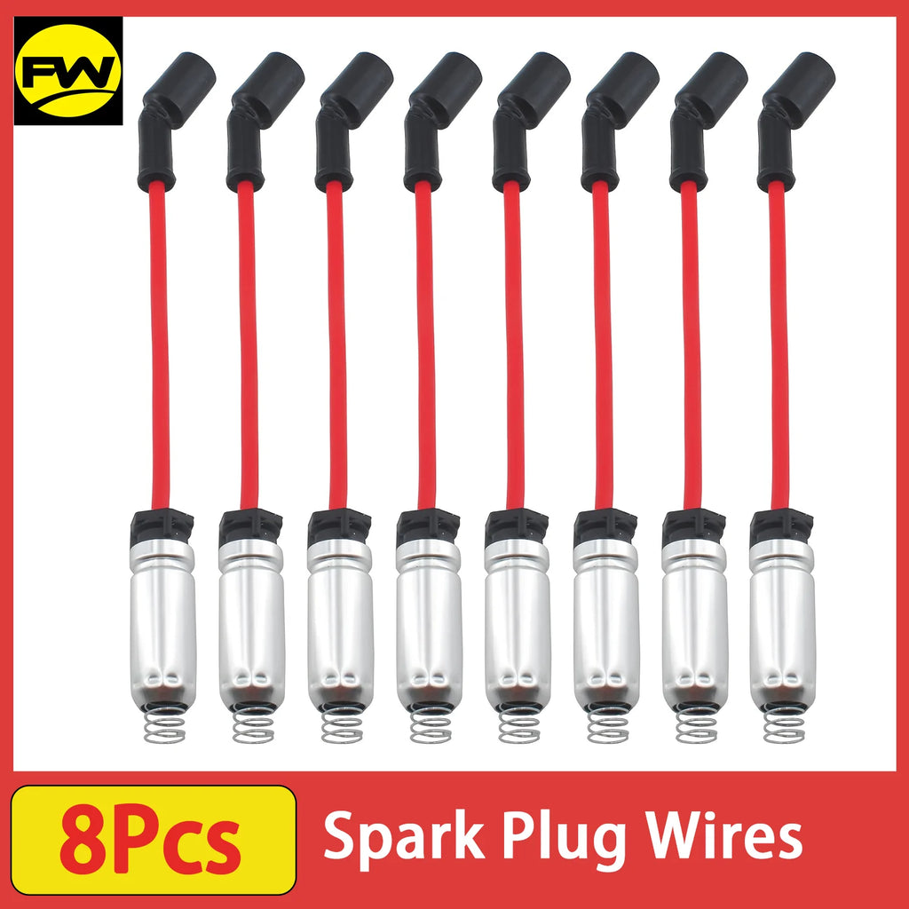 8 cables de bujía de alto rendimiento compatibles con Chevrolet Chevy GMC Cadillac Isuzu Express Silverado Suburban Sierra, etc.