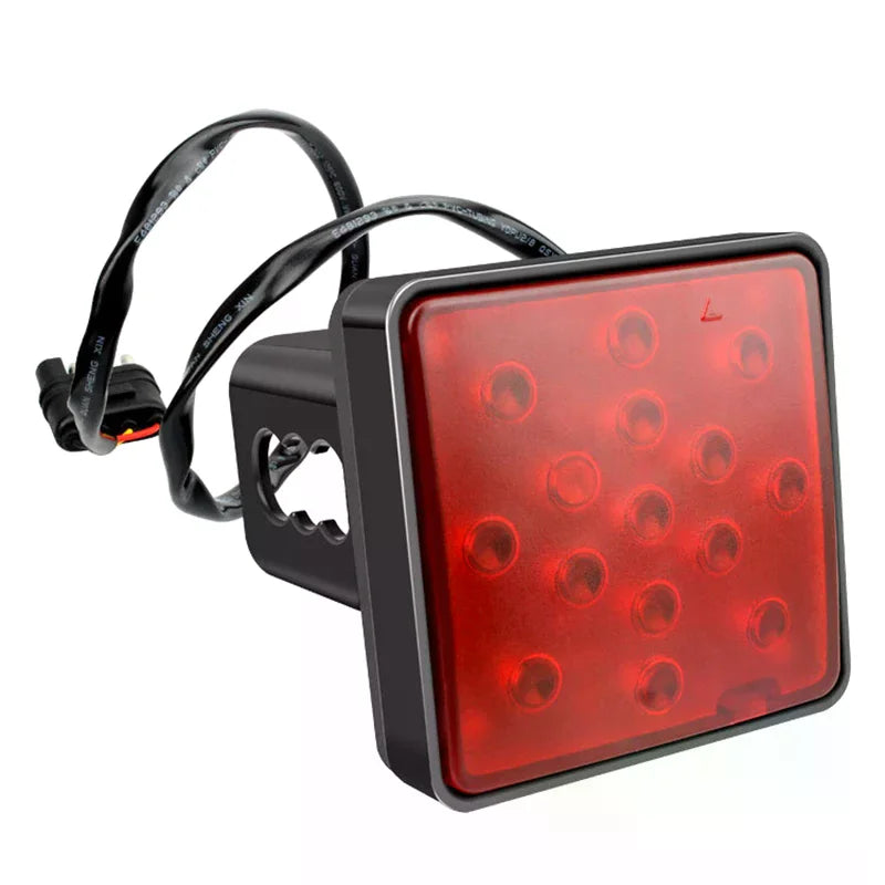 LED Car Red Brake Light DRL Trailer Truck Hitch Cover Fit 2" Towing Hauling Rear Tail Strobe Light Waterproof Taillight