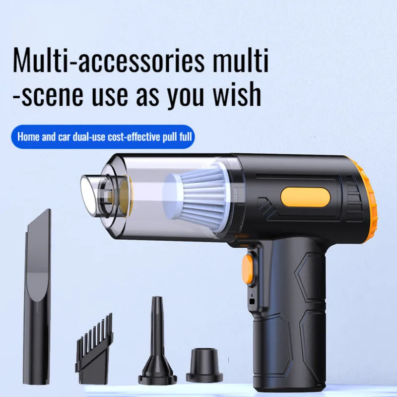 Powerful Suction Wireless Vacuum Cleaner, Car Portable TYPE-C Fast Charge Wet & Dry Mini Cleaner, Compact Durable Practical