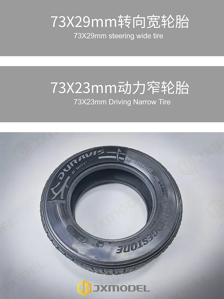2 PCS JXMODEL RC 1/14 Truck Tire High Quality Rubber Tires Tyres For Tamiya 1/14 RC Tactor Tipper Truck Semi-trailer DIY Parts