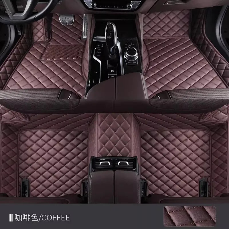 Car Floor Mats Flash Mat Leather Custom Foot Pads Automobile Carpet Cover For Mitsubishi Outlander 2003- 2016 2017 2018