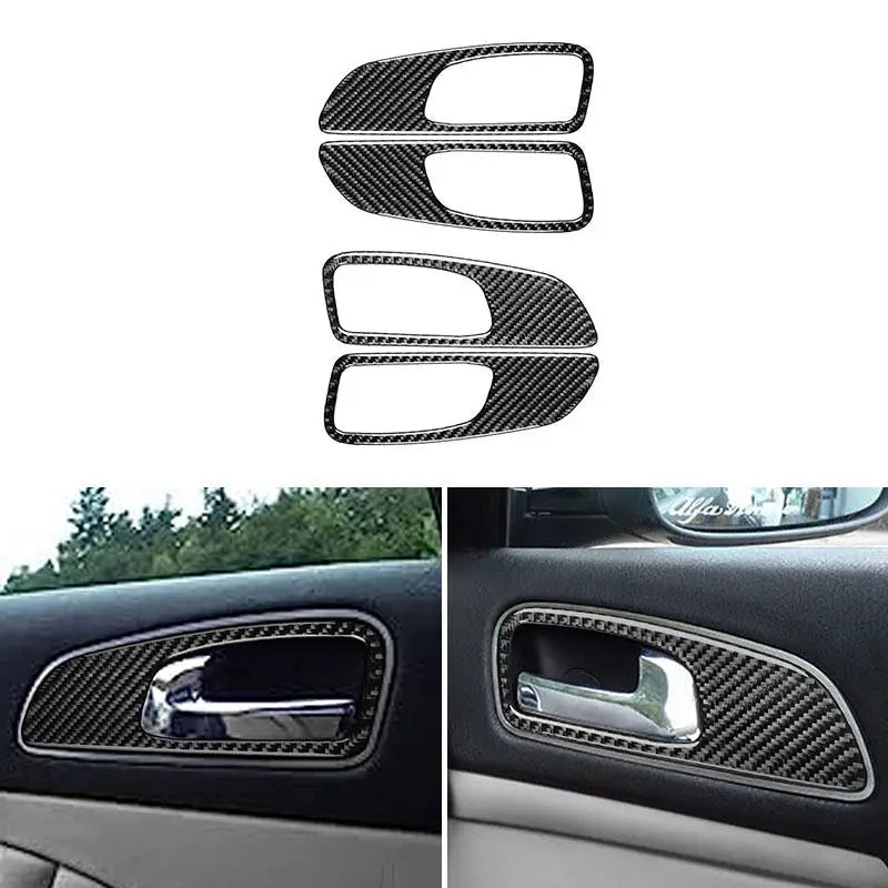 4pcs Car Interior Accessories Door Panel Handle Pull Cover Soft Carbon Fiber Trim Frame For Alfa Romeo 159 2005 - 2021 2022 2023