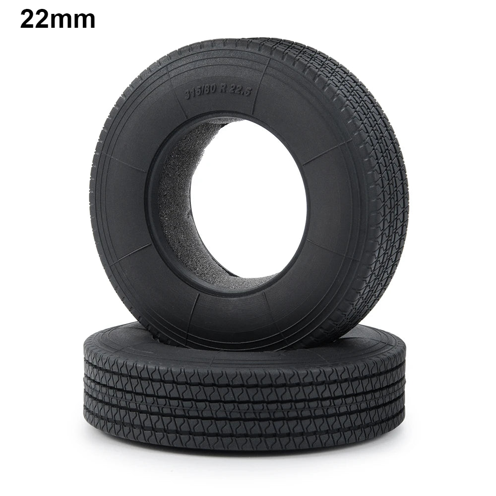 AXSPEED 2/4Pcs 22mm 25mm Front Rear Rubber Tyres Wheel Tires for Tamiya 1/14 RC Trailer Tractor Truck Car Upgrade Parts