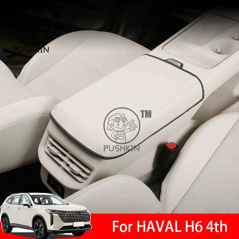 For HAVAL H6 4th 2025 2026 Car Styling Interior Armrest Anti-dirty Pad Cover Sticker PU Leather Cover Modificated Accessories