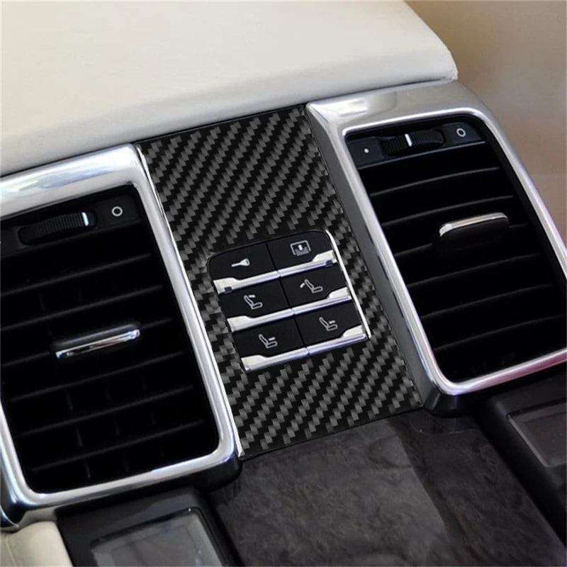 For Porsche Panamera 2010-2016 Car Accessories Carbon Fiber Interior Auto Gear Shift Panel Cover Frame Trim Sticker