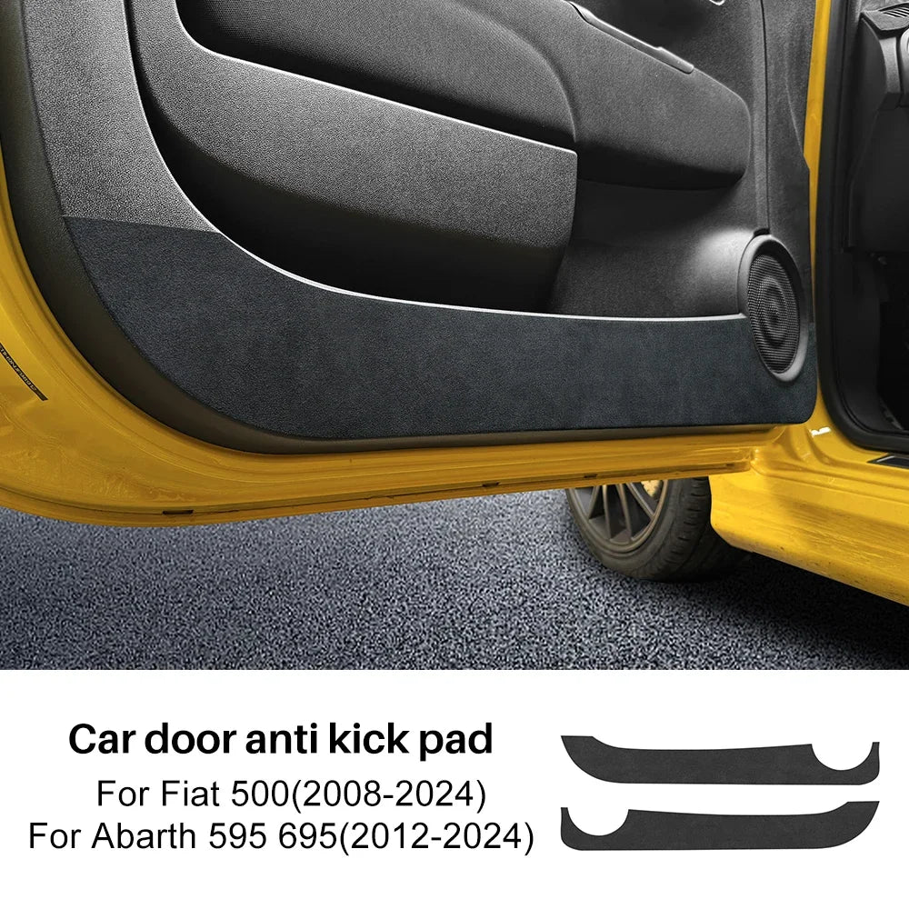 For Fiat 500/500C 2008-2024/500E 2012-2019/Abarth 595 695 2012-2024 Door Anti-kick Pad LHD RHD Car Mat Interior Trim Accessories