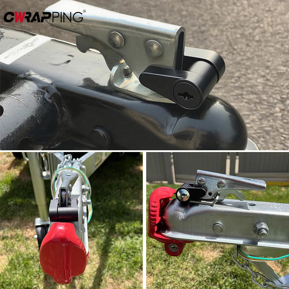 Trailer Hitch Coupler Lock Zinc Alloy Anti-theft RV Truck Car Towing Hauling Security Towing Bar Parts Protector Car Accessories
