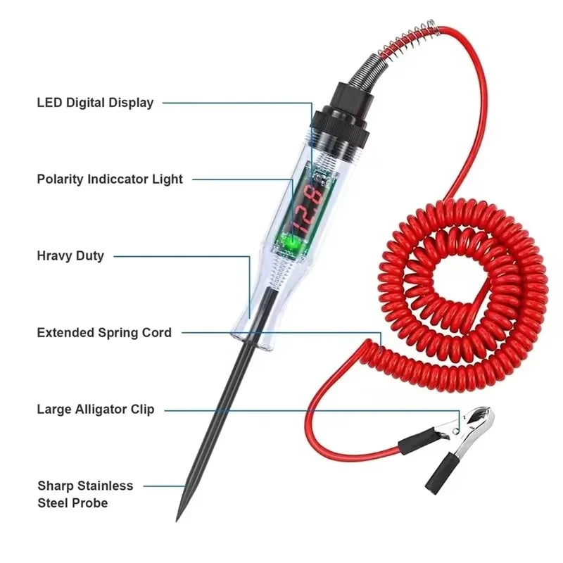 Car Truck Voltage Circuit Tester Auto 3V-24V Tools Car Diagnostic Probe Test Pen Light Bulb Electric Measuring Pen Tools
