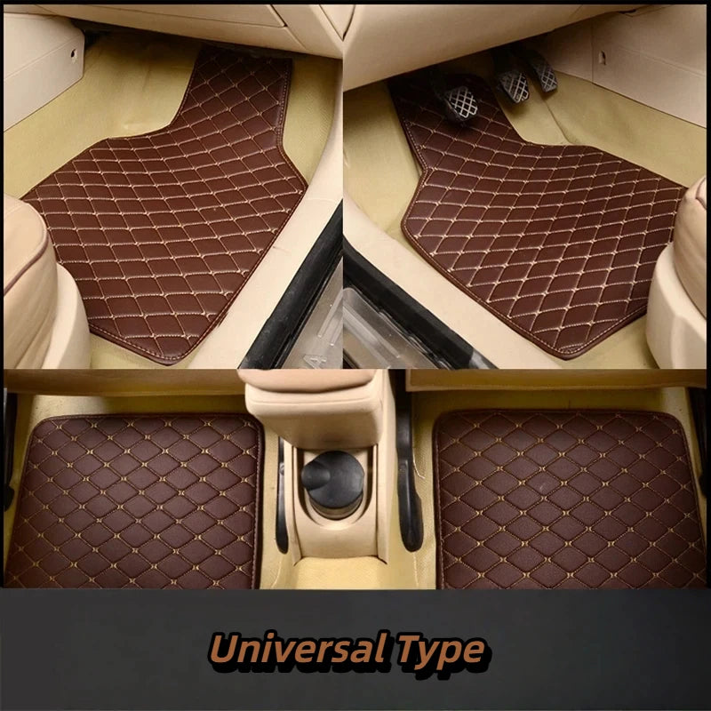 Car Floor Mats Universal 4 Pcs PU Leather Floor Mats Liners Non-Slip For Cars Truck SUV Front Rear Mats Foot Pad Car Accessories