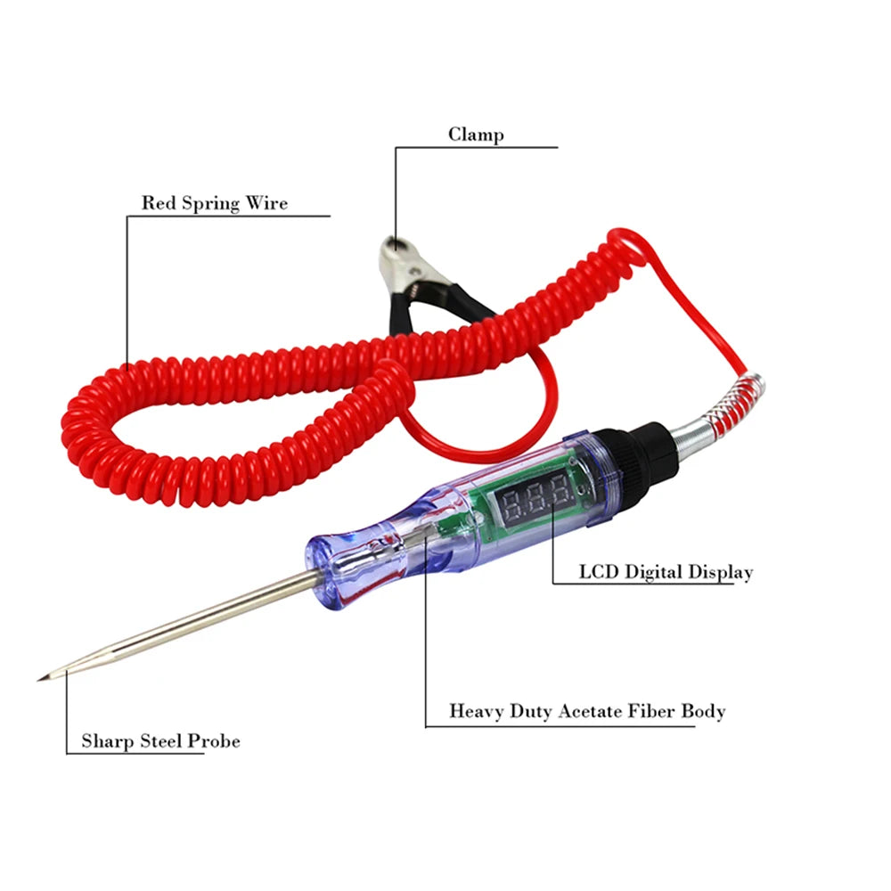 Car Truck Voltage Circuit Tester 6v 12v 24v  Auto Car Diagnostic Probe Test Pen Light Bulb Electric Measuring Pen Repair Tools