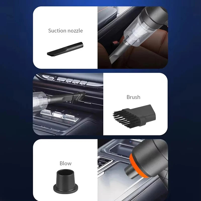 9000Pa Car Vacuum Cleaner Wireless Handheld Auto Powerful Suction Portable Small High-power Vacuum Cleaner For Home Office Car