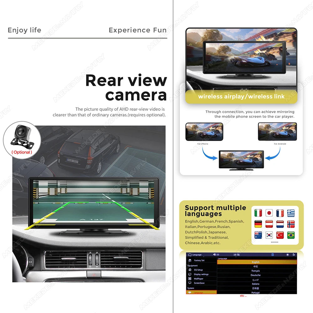 10.26/6.86inch Smart screen car intelligent systems Universal Car Raido Screen Multimedia Player Wireless Android Auto Carplay