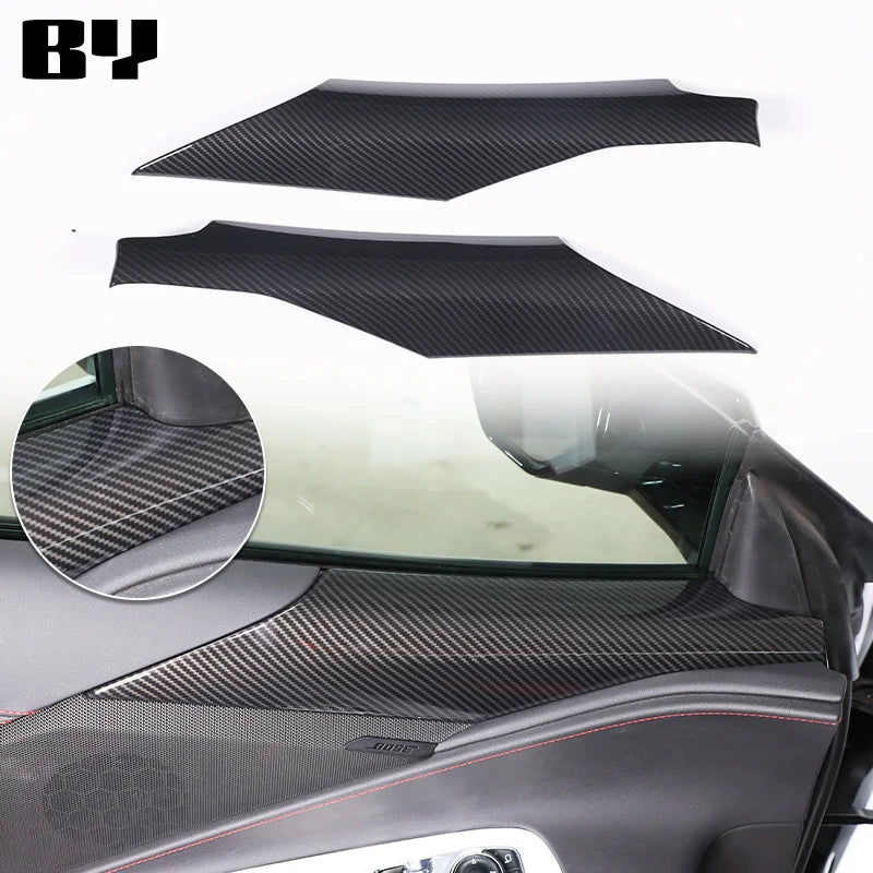 For Chevrolet Corvette C8 2020-2024 Car Accessory ABS Carbon Fiber Car Console Gear Shift Panel Cover door armrest Trim Sticker