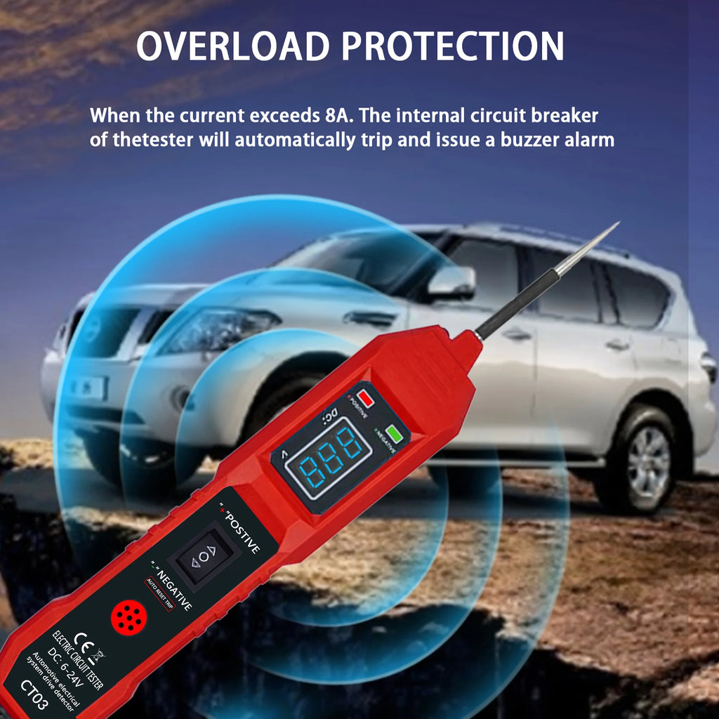 2025 Vehicle Circuit Tester with Led Voltage Display, Multi-Function Drive Detector, Insulation Material, Electrical System Diagnostic Tool, Digital Compatible with 3.5-36V Dc Vehicle, Suitable for Mechanic DIY Enthusiasts, S