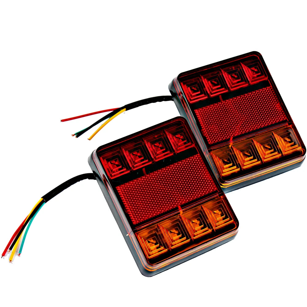 Rear Lamps for Trailer Truck Boat 8 LED Car Tail Lights 2pcs Car Styling Warning Lights DC 12V