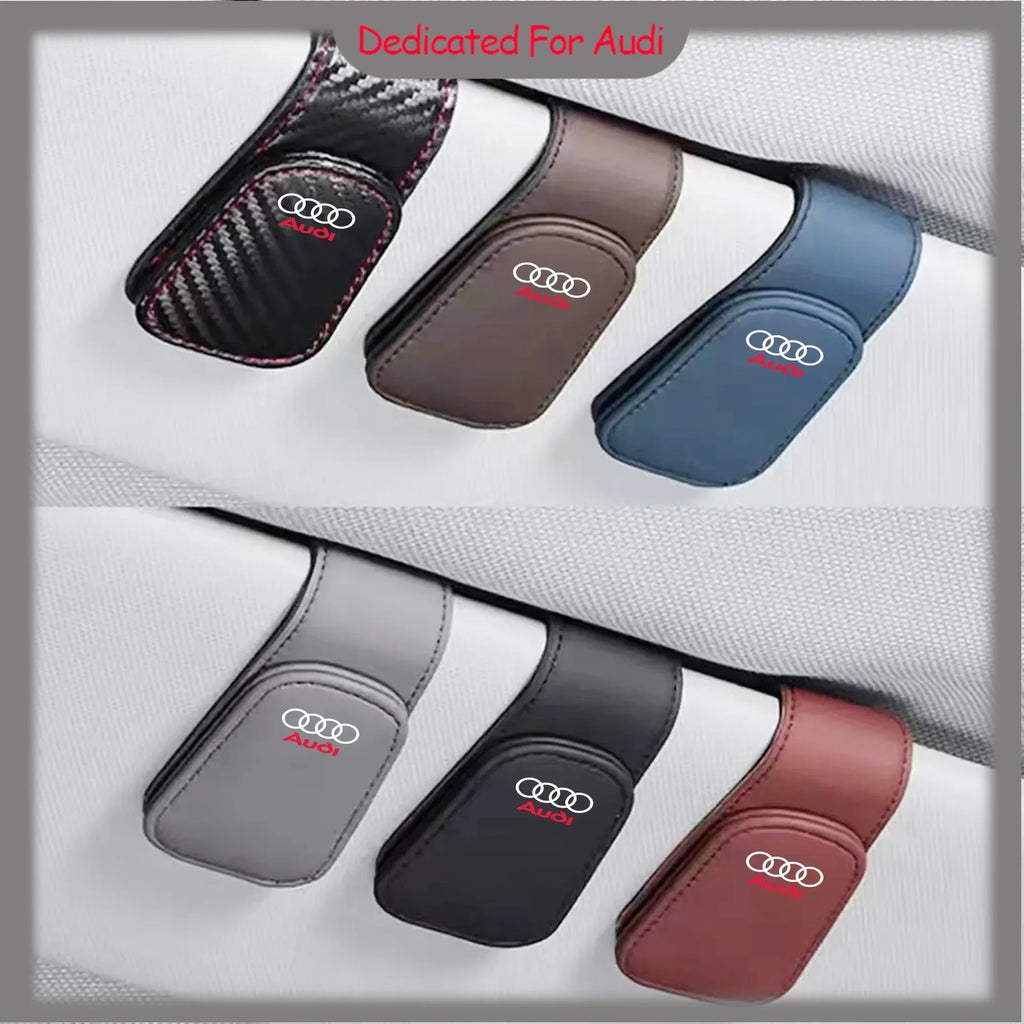 Car Interior Sun Visor Eyeglasses Holder Sunglasses Clip For AUDI A1 A3 A4 A5 A7 A8 Q3 Q5 Q7 S3 S4 S5 S6 S7 Sline Accessories