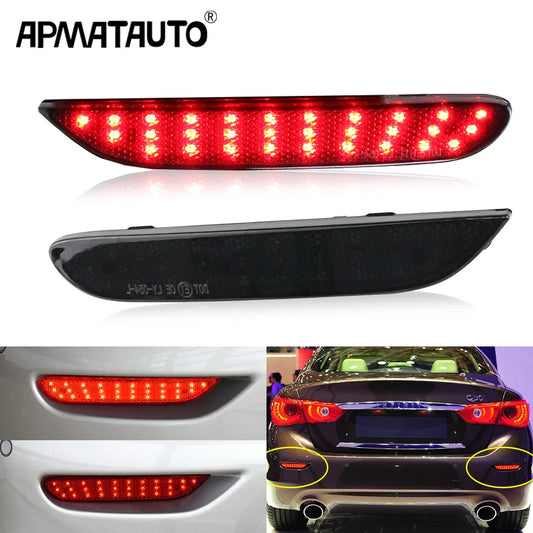 LED Rear Bumper Reflector Lights For Nissan X-trail T32 Rogue Qashqai J11 Leaf Pathfinder Infiniti Q50 QX60 JX35 2014 2015 2016