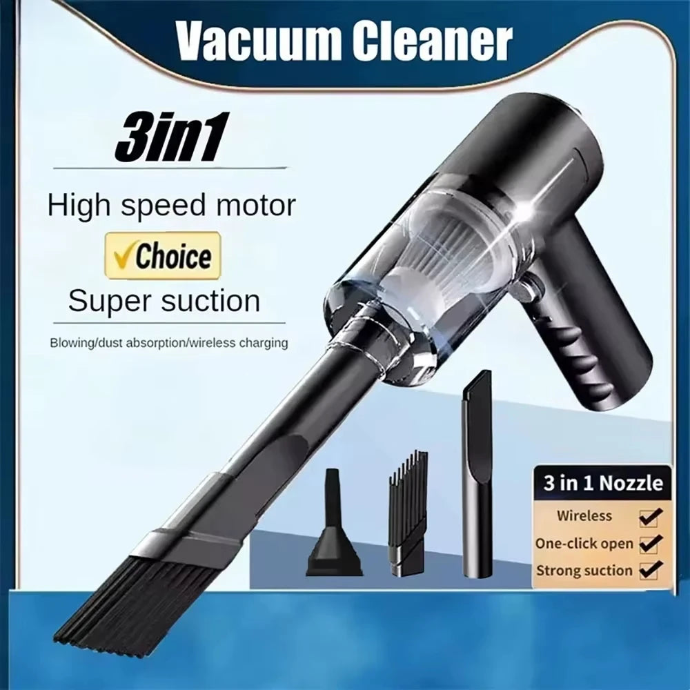 3 in 1 Car Vacuum Cleaner Wireless Super High Powerful Wet Dry Dual Use Small Household Pump Handheld Car Vacuum Cleaner