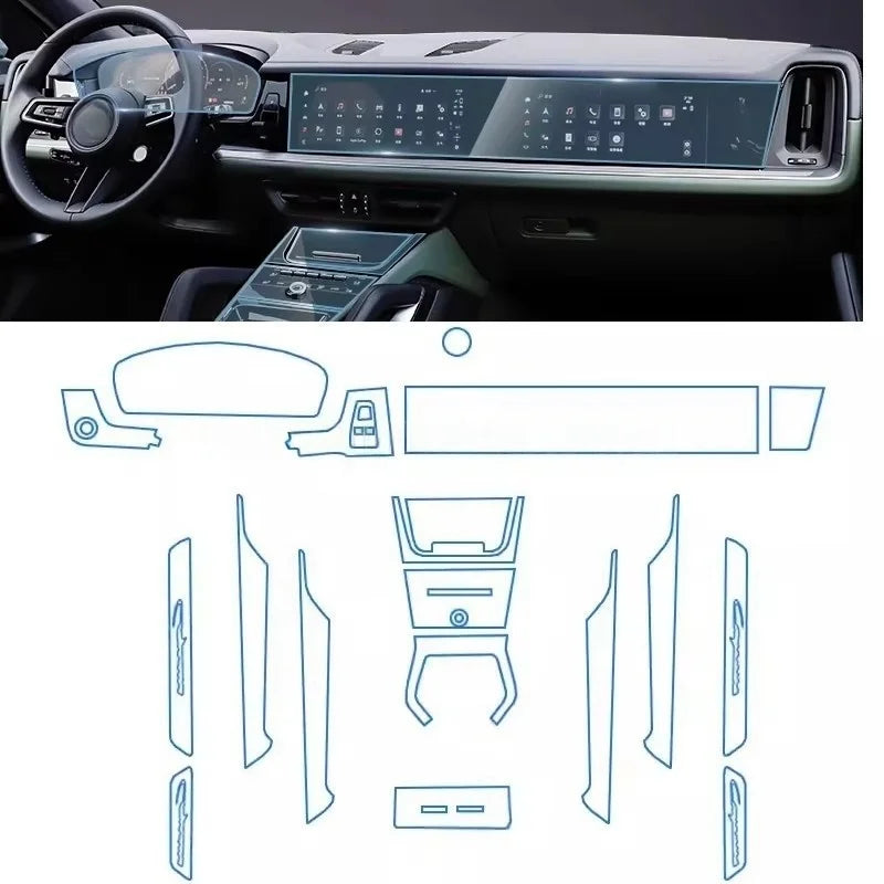For Porsche Cayenne 2024 2025 TPU Screen Protector Car Infotainment Navigation LCD Instrument Auto Interior Accessories