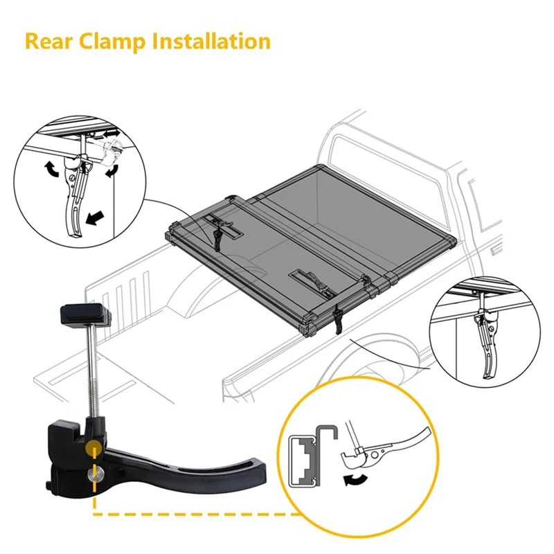 A01F-Truck Bed Tonneau Cover Installation Kit For Hard Folding, Suitable For Tri-Fold & Quad-Fold