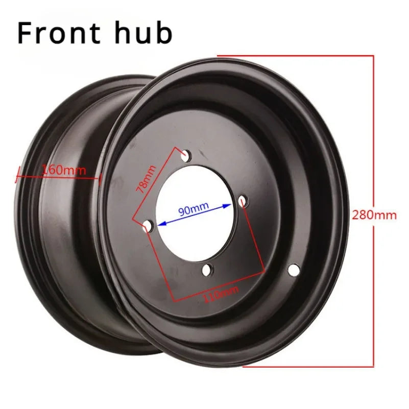 ATV beach car accessories 10 inch wheel hub 23x7.00-10 tire rim 22x10-10 four- vehicle steel ring four-hole