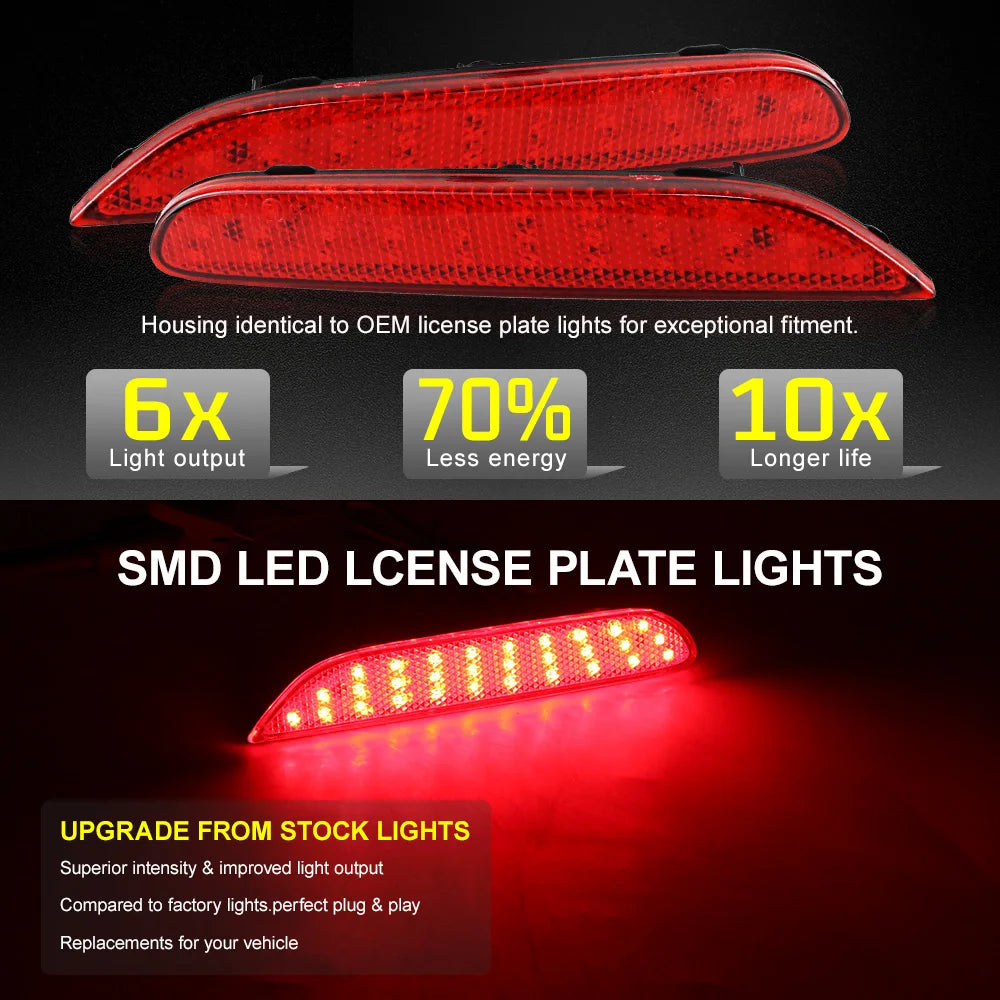 LED Rear Bumper Reflector Lights For Nissan X-trail T32 Rogue Qashqai J11 Leaf Pathfinder Infiniti Q50 QX60 JX35 2014 2015 2016