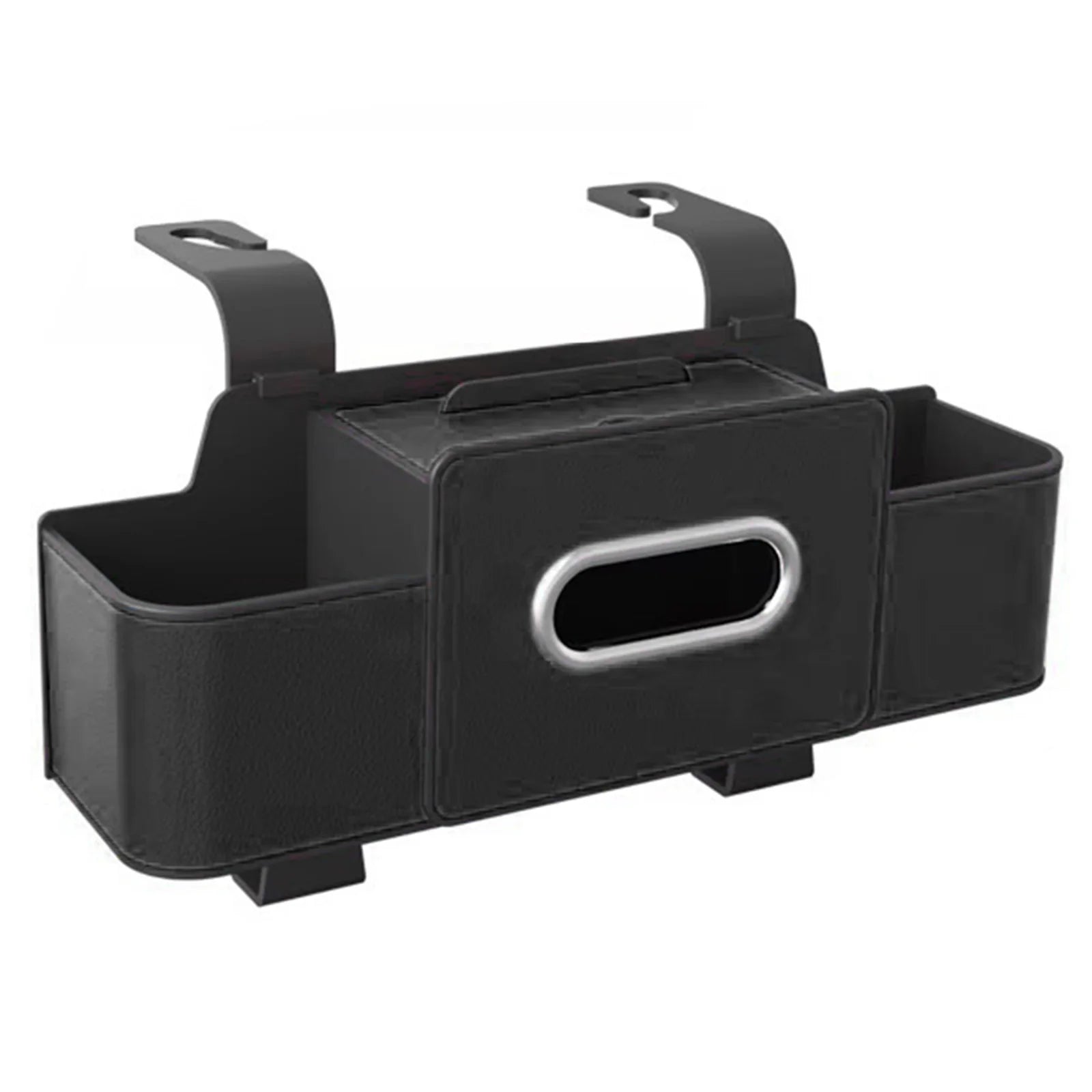 Car Back Seat Organizer with Cup Holder Tissue Box and Hooks Vehicle Seat Back Hanging Storage Box Automotive Travel Accessories