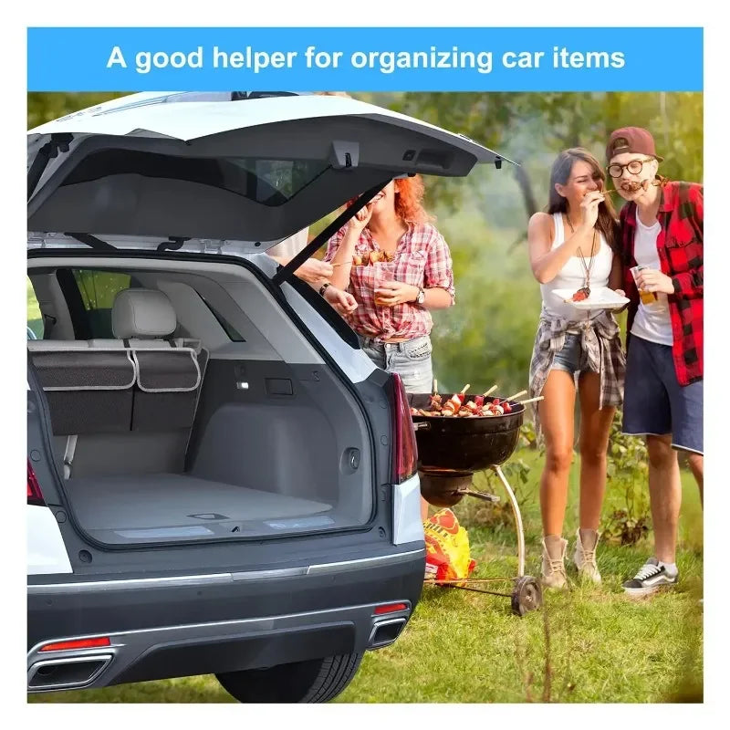Car Trunk & Backseat Organizer - High Capacity Oxford Storage Bag, Multi-use Seat Back Organizers, Automobile Interior Accessory