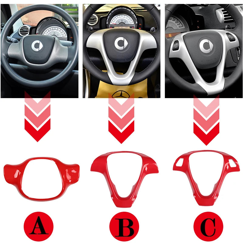 Car ABS Plastic Decorative Cover Red Modification Products For Mercedes Smart 451 Fortwo Interior Sticker Styling Accessories