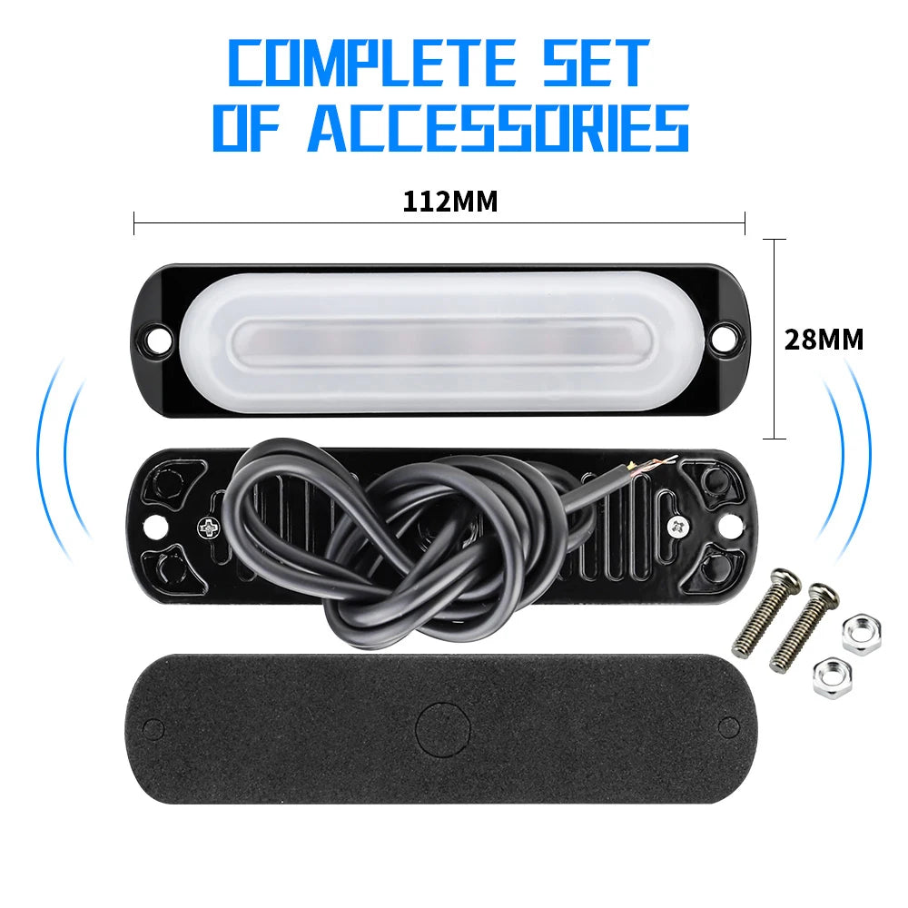 Car LED Light12V 24W White 6LED Car Truck Fog Light Lamp Off Road Safety Urgent Signal Truck Side Marker Lights