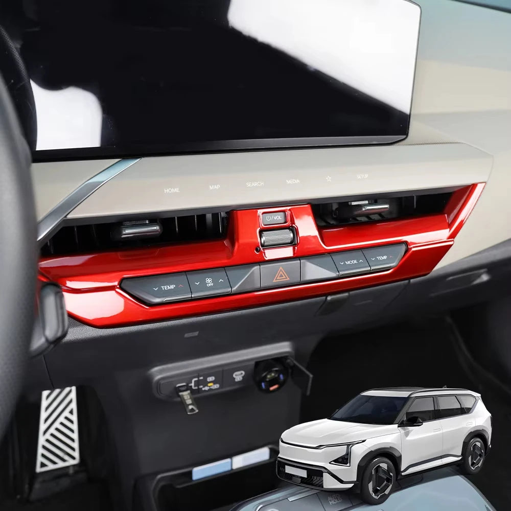 1PCS Car Interior Accessory for KIA EV5 2025-2026 Left-Hand Drive Dashboard Middle Air Conditioner Vent Cover Trim ABS Material
