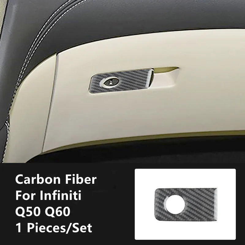 Carbon Fiber Car Interior Modification Cover Trim Strips Decorative Stickers For Infiniti Q50 Q60 Car Styling Inner Accessories