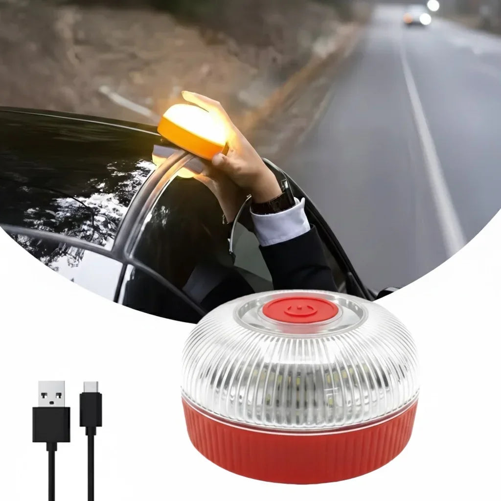 Led Car Strobe Warning Light Flashing Light Portable Emergency Light Magnetic Induction Road Accident Safety Accessories
