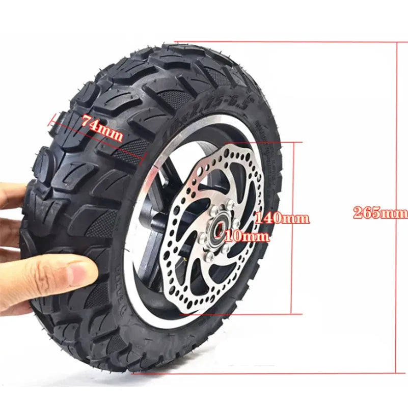 10 Inch 10x2.75-6.5 Wheel+disc brake disc for Electric Scooter Off-Road Vacuum Explosion-proof Tire Parts