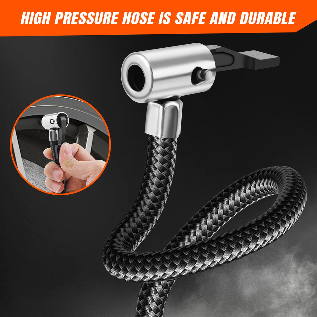 BRIEFNESS Wireless Air Compressor 21V Rechargeable, Portable Electric Tire Pump with Digital Display LED Light for Car/Truck