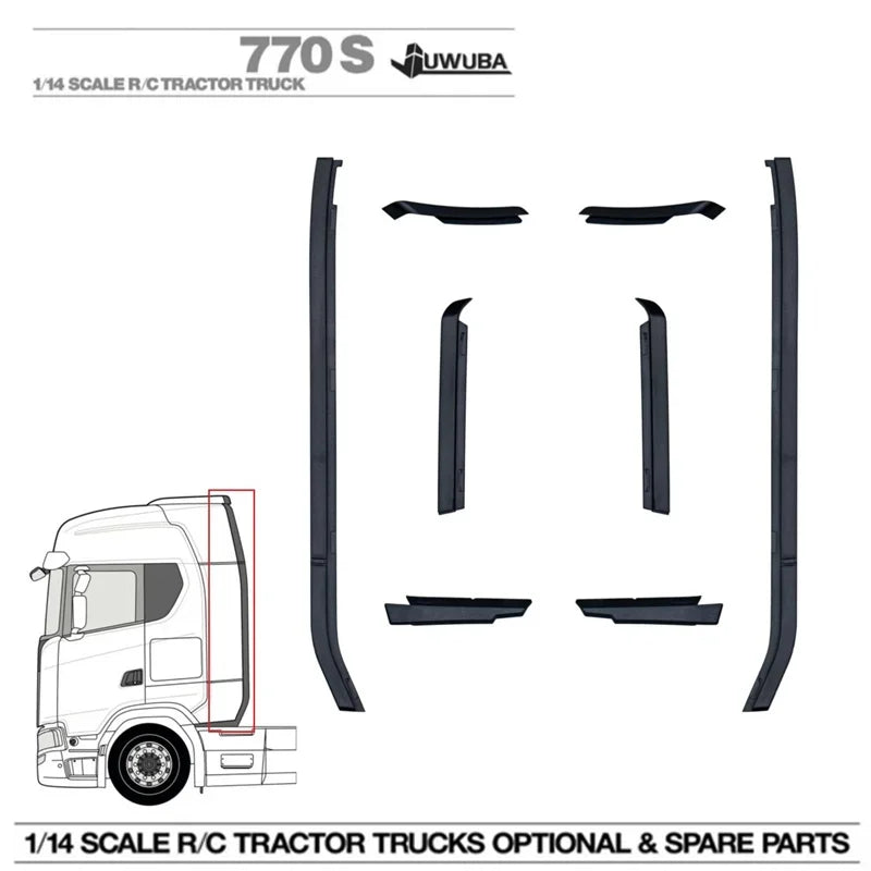 RC Truck Tail Edge Strip Flange Modification for 1/14 Tamiya SCANIA 770S 6X4 56368 8X4 56371 Car Accessories
