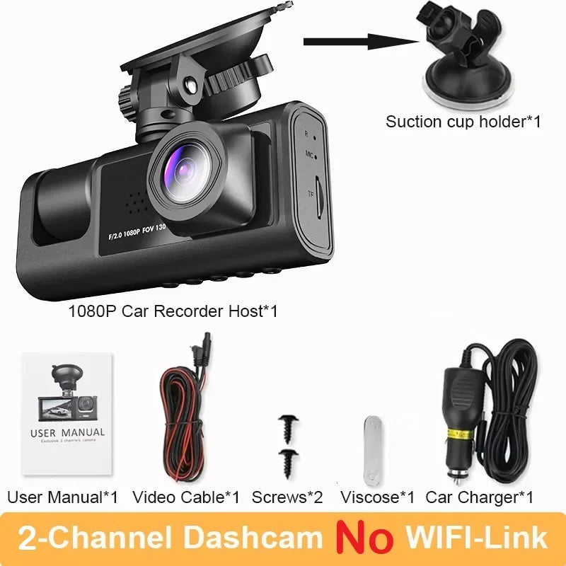 3 Lens Car DVR Camera HD 1080P Inside Vehicle Dash Cam Three Way Front and Rear DVRs Recorder Video Registrator Dash Camcorder