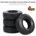 4Pcs Rubber Tyres Wheel Tires With Sponge for 1:14 Tamiya Tractor RC Car Truck