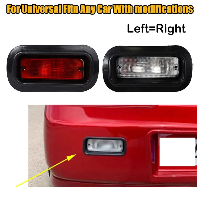 For Universal Fit On Any Car With modifications Red White Brake Lamp Rear White Red Rear Fog Light Lamp Stop Brake Light