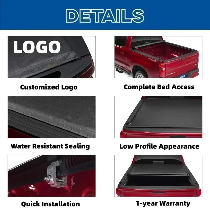 Factory High Quality Custom Size Soft Roll Up Pickup Truck Bed for All Tonneau Covers