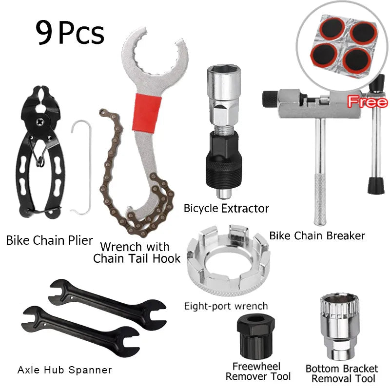 Bicycle Repair Tool Kits Chain Breaker Flywheel Remover Cutter Crank Puller Bike Wrench MTB Road Bikes Maintenance Tools Bracket