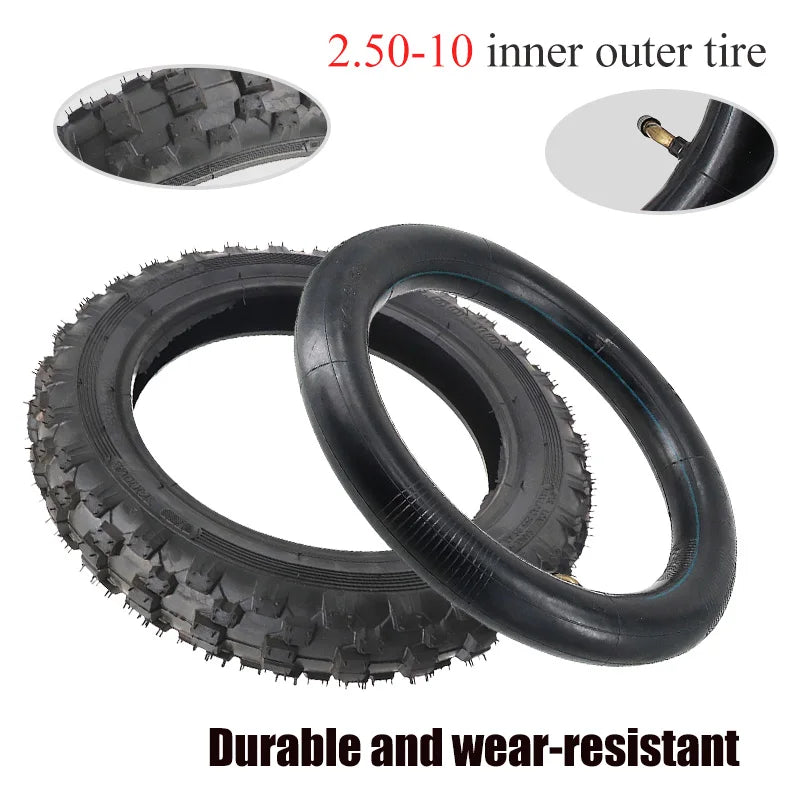 Preferred rubber 2.50-10  inner outer tire  Suitable for Honda CRF50F Yamaha PW50 TTR50E Dirt Bike Parts