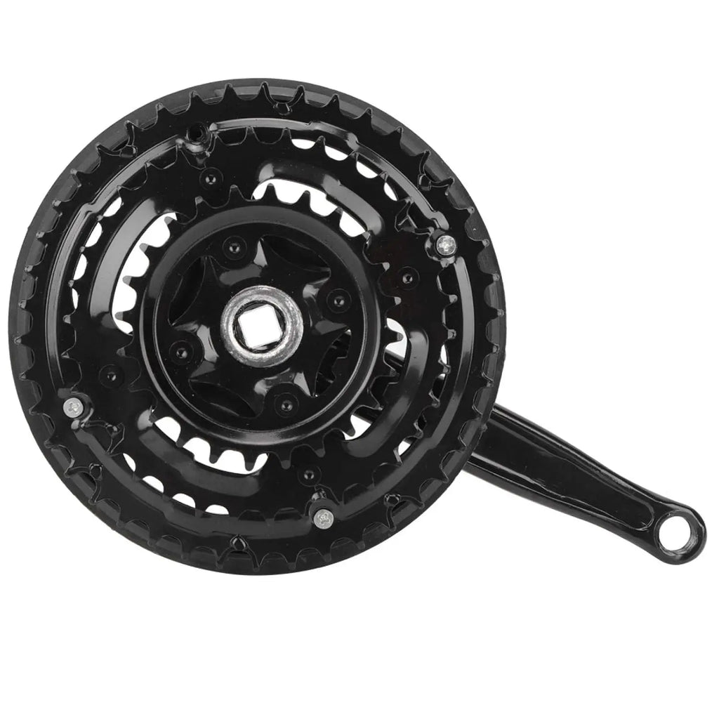 Crankset Carbon Steel 24-34-42T Crank for Variable Speed Mountain Road