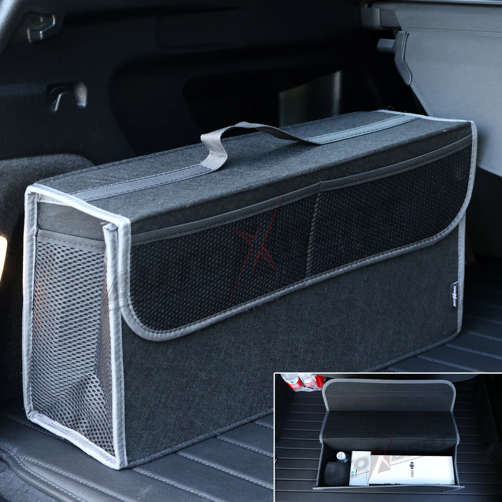 Universal Car Trunk Organizer Auto Boot Organiser Storage Box Bag Portable Felt Tidy Non-slip Tool Bag Foldable Car Accessories