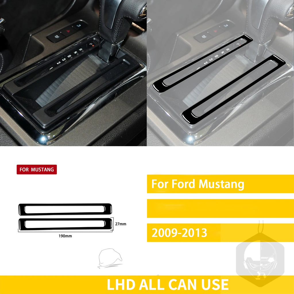 For Ford Mustang 2009-2013 Accessories Car Plastic Black Interior Door Panel Gear Cupholder Air outlet Trim Sticker Decoration