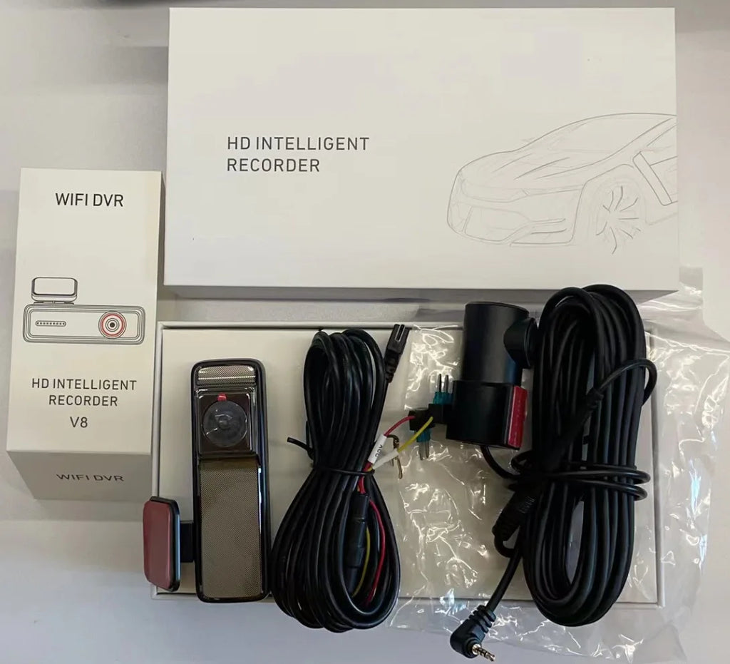 3-Lens Dash Cam 2K+1K+1K Ultra Wide Angle Front/Inside/Rear WiFi Car Camera Recorder