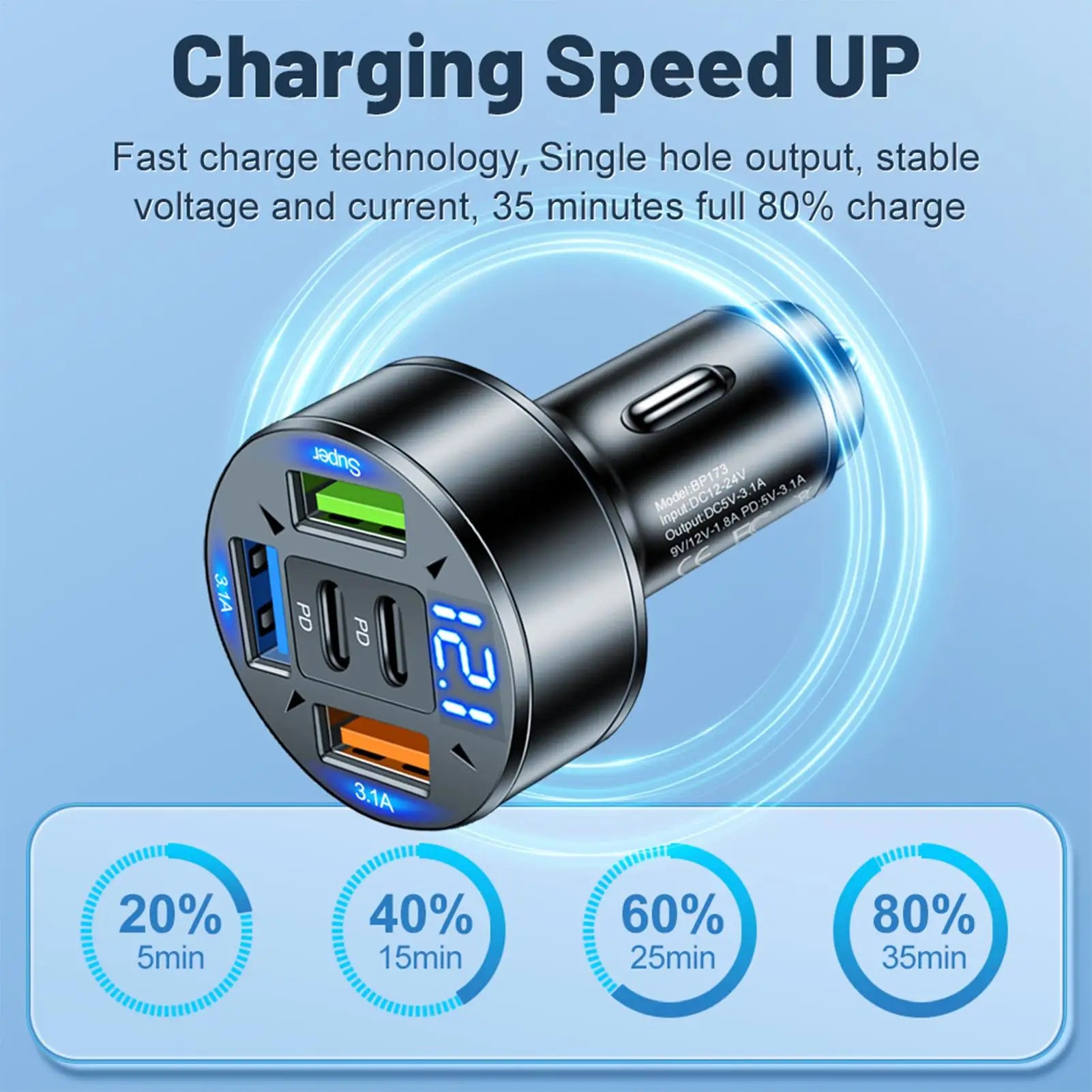 Car Phone Charger Super Fast USB Type C Car Charger Adapter Type C Pd Super Fast Charging Mobile Phone Socket Adapter in Car