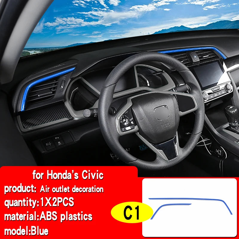 Suitable for 10th generation Honda Civic 2016-2021 car interior decoration center console air outlet gear decoration accessories